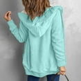 thumbnail image 3 of Vedolay Tops Women's Casual Office Long Sleeve Open Front with Button Suit Jacket,Light Blue L, 3 of 5