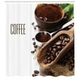 thumbnail image 3 of Ambesonne Coffee Shower Curtain, Ground Coffee Beans, 69"Wx70"L, Brown Green, 3 of 3