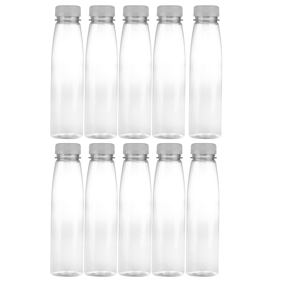 Hemoton 10PCS 330ml Empty Storage Containers Clear PET Bottles Plastic Beverage Drink Bottle Juice Bottle Jar with Lids (Random Color Caps) - image 1 of 6