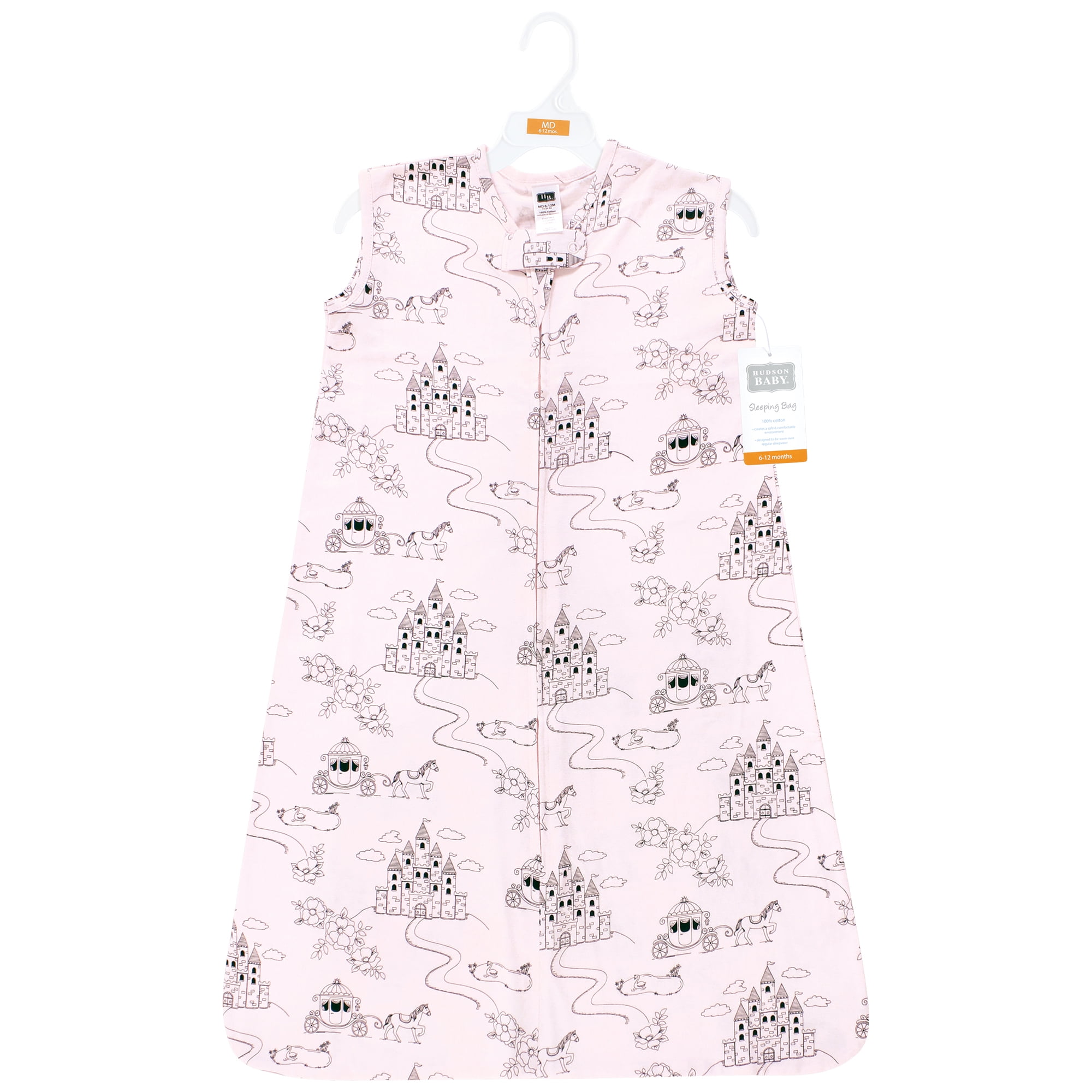 Hudson Baby Infant Girl Cotton Sleeveless Wearable Sleeping Bag, Sack, Blanket, Fairytale Princess, 6-12 Months