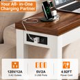 thumbnail image 5 of Homieasy 63" Console Tables for Entryway, Long Console Tables for Living Room, Behind Couch Table, Sturdy Wood Support Farmhouse Entryway Table with 3AC+2USB Changing Station, Rustic Oak, 5 of 7