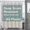 thumbnail image 1 of AmazerBath Cortina de ducha de plástico, 71.7 x 78.0 in, PEVA resistente, cortina de ducha transparente, resistente al agua, gruesa, cortina de baño con 3 grandes piedras transparentes ponderadas y 12, 1 of 4