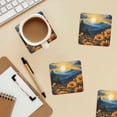 thumbnail image 6 of Xecao Elegant Sunset Sunflower for MDF Cork Coaster 4 Pcs,Drink Coasters,Suit for House Warming Gifts New Home ,Coffee Table Decor-Square, 6 of 7