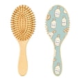 thumbnail image 7 of Natural Wooden Round Hair Brush - Wooden Cushion Massage Comb for Straight and Curly Hair, Promotes Scalp Blood Circulation,Cookies and Milk, 7 of 7