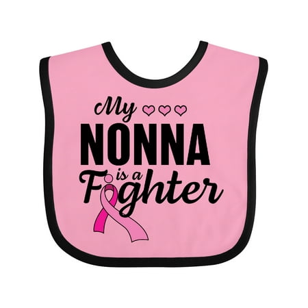 

Inktastic Breast Cancer Awareness My Nonna is a Fighter Gift Baby Boy or Baby Girl Bib