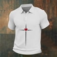 thumbnail image 4 of Ceisia Men's Short Sleeve Vintage Polo Shirt Fashion Print Waffle Knit Half Button Casual Soft Collared Everyday Top Gifts for Father White M, 4 of 4