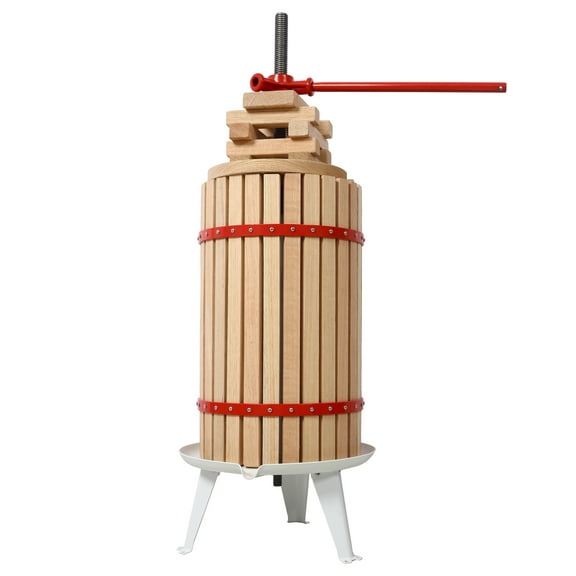 Fruit Wine Press - Manual Cider Press for Home Use, 7.9 Gallon Solid Wood Basket Crusher for Grapes, Berries & Juice Making, Heavy Duty Wine Making Equipment