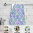 thumbnail image 5 of Rainbow Scales of Mermaid Hand Towels 2 PCS, Watercolor Kitchen Towel Ultra Soft and Highly Absorbent,Decorative Fingertip Face Towel for Bathroom Hotel, 28.3"x14.4", 5 of 5