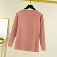 thumbnail image 4 of uublik Women's Fleece Lined Undershirts Long Sleeve Fleece Lined Undershirts Basic Tops Fall Winter Clothes, Pink, 4 of 5