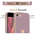 thumbnail image 4 of Phone Case  iPhone SE 2022, SE 2020, iPhone 7 Case, iPhone 8  Women Girl Cute Love-Heart Luxury Bling Soft Back Cover Camera Protection Bumper Silicone Shockproof, Lavender, 4 of 16