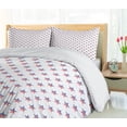 thumbnail image 5 of Ambesonne Fourth of July Duvet Cover Sets, Striped Star Shapes, 2-Queen, Vermilion Blue White, 5 of 7