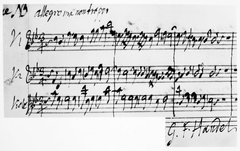 Handel Music Sheet Npart Of A Concerto Identical With The Chorus And ...