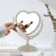 thumbnail image 2 of 7Inch Heart Shaped Mirror, 360Two-Sided Magnifying Aesthetic Mirror, Coquette Room Decor Vanity Mirror for Desk,3X Magnification Bathroom Mirror Bedro, 2 of 4