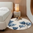 thumbnail image 3 of Blue Spring Floral Round Area Rug 7 FT, Non Slip Living Room Area Carpet, Tulip Summer Botanical Washable Soft Circular Rug Non-Shedding Floor Carpet for Bedside Office Play Room Classroom, 3 of 9