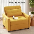 thumbnail image 3 of Ahomly Convertible Sleeper Chair Sofa Bed with 3-in-1 Design, Adjustable Backrest, and Storage Pocket for Living Room (Yellow), 3 of 18