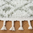thumbnail image 3 of SAFAVIEH Berber Fringe Vinal Aztec Shag Area Rug, Ivory/Sage, 6'7" x 6'7" Round, 3 of 11