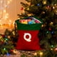 thumbnail image 1 of Bolsa de regalo navideña con cordón, 26 letras, poliéster rojo, 30 x 38 cm | Bolsa reutilizable para dulces navideños, pequeña bolsa para envolver regalos, organizador de decoración festiva, 1 of 6