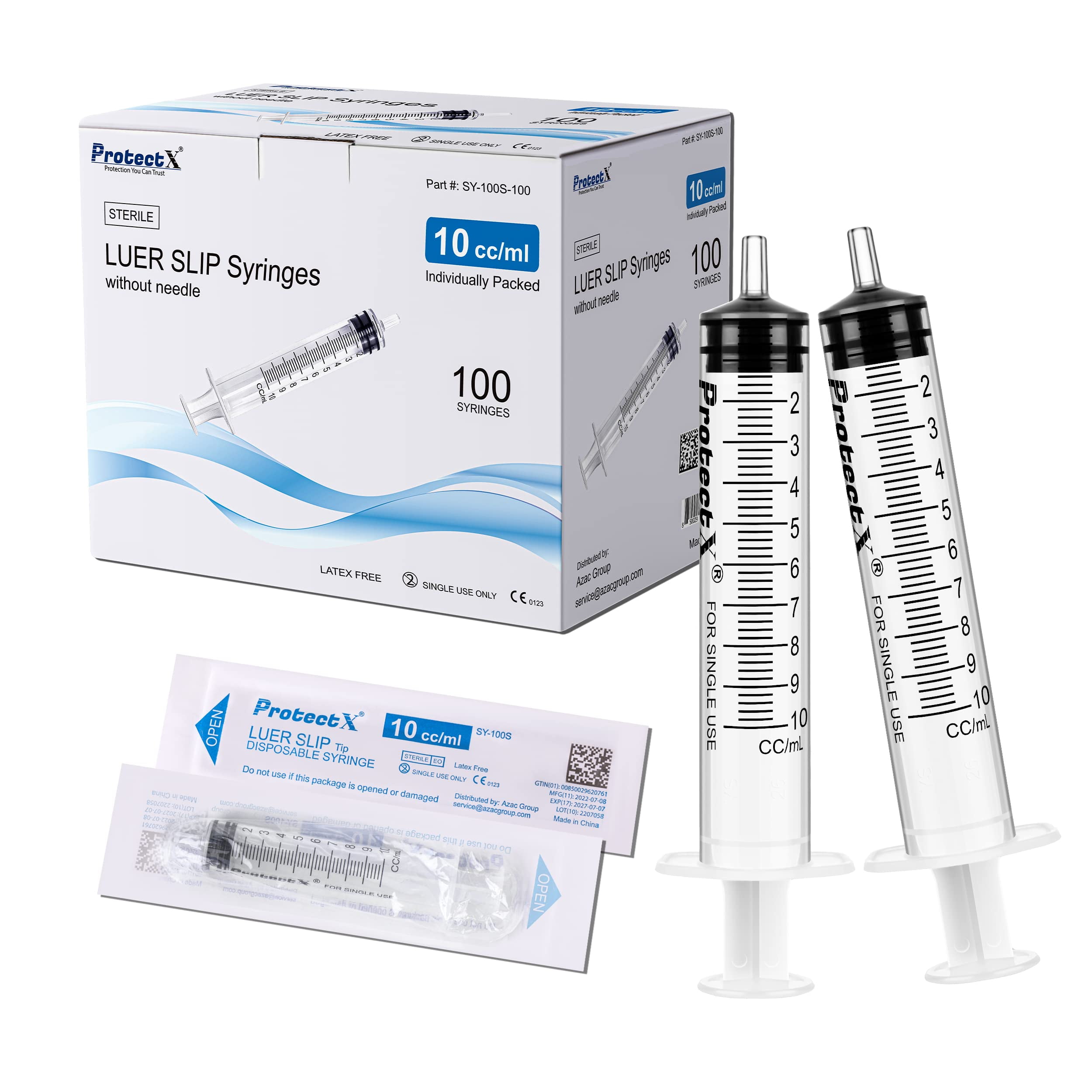 ProtectX 10ml Disposable Luer Slip Sterile Dispenser/Syringe (No Needle