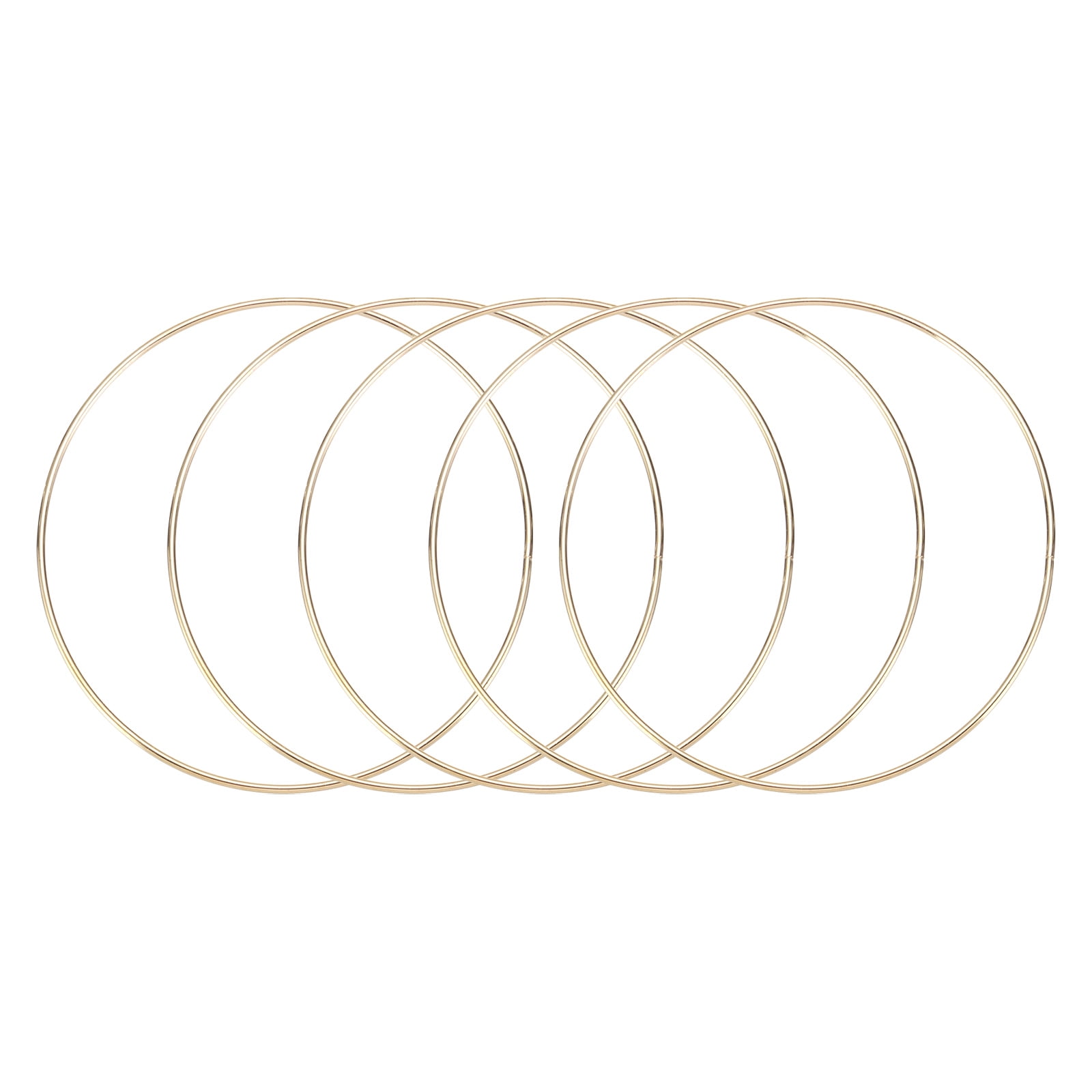 Uxcell 5 Pcs Dream Catcher Rings,Metal Crafts Hoops Floral Hoop 6.3 Inch Macrame Hoops Rings for DIY Crafts Wreath Making Supplies Plant Hangers,Gold