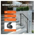 thumbnail image 3 of Outdoor Stair Handrails 2-3 Steps, Wrought Iron Railing for Concrete Steps, Black Arch Handrail for Porch, Secure Flexible Handrails for Wooden Stairs, 3 of 7