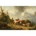 thumbnail image 3 of Edmund Mahlknecht 24x17 Black Modern Framed Museum Art Print Titled - Returning Home from the Alpine Pasture, 3 of 5