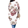 thumbnail image 3 of Floral Printing Women Open Front Irregular Casual Chiffon Cardigan Tops, 3 of 3