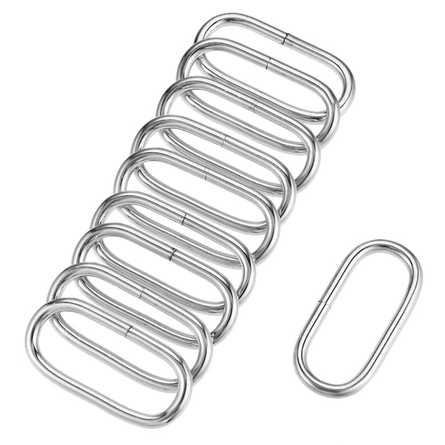 Unique Bargains Silver Tone Oval Buckles Iron Electroplating (10 Pack)