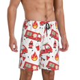 thumbnail image 2 of Wukai Fire Truck Men’s Short Pajama Pants With Pockets Soft Sleep Pj Shorts for Men-3X-Large, 2 of 6
