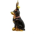 thumbnail image 2 of Noble Gems Rottweiler with Antlers Glass Ornament, 2 of 6