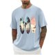 thumbnail image 5 of Camisas de Manga Larga para Hombres Imprimir Casual Cuello Redondo Blusa de Manga Corta, Camisas de Lino para Hombres, 5 of 8