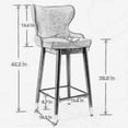 thumbnail image 2 of AngLink Bar Height Chairs Set of 2,29.9 Inch Upholstered Bar Stools with Back and Wooden Legs,Modern Leathaire Fabric Stools for Kitchen Counter, Pub,Cafe,Club,Dining Room (Khaki), 2 of 13