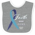 thumbnail image 3 of Inktastic Faith over Fear Hydrocephalus Awareness with Blue Ribbon Boys or Girls Baby Bib, 3 of 4