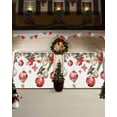 thumbnail image 3 of Garage Door Banner Cover 7 x 8 ft, Red White Christmas Balls Poinsettia Flower Holly Snowflake Christmas Garage Door Decorations Holiday Christmas Backdrop Decor for Winter New Year Xmas Party, 3 of 6
