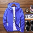 thumbnail image 2 of Men's Casual Pure Color Hooded Jacket for Outdoor Sports with Reflective Zipper and Plus Size Comfort, 2 of 3