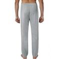 thumbnail image 2 of Youloveit Men's Sleep Pants, Lightweight Lounge Pant Nightwear Sleepwear Cotton Pajama Bottoms with Two Side Pockets Adjustable Drawstring, Color Gray up to size 3XL, 2 of 8