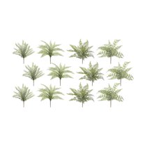Home Decorative Fern Bush (Set of 12) 16"H Plastic