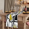 thumbnail image 2 of Table Runners 36 Inches Long Dress Scarves, Yellow Black Geometric Farmhouse Kitchen/Dining Table Runner, Short Coffee Tablerunners, Abstract Art Modern Line 13x36 Inch, 2 of 9