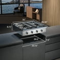 thumbnail image 2 of Empava 30" Slide-in Natural Gas Cooktop - Stainless Steel Range Top - 4 Deep Recessed Burners, 2 of 12