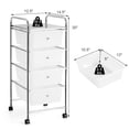 thumbnail image 3 of Giantex 4-Drawer Rolling Storage Cart, Utility Cart w/Lockable Casters & Metal Frame, Mobile Storage Organizer, Trolley Cart for Office School, White, 3 of 10