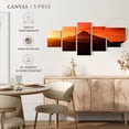 thumbnail image 4 of Elephant Stock Mount Hood Sunrise Wall Art - Horizontal Multi Panel Canvas - 5 Pieceliving Room Wall Decor - Photography Wellness Multi Panel - Orange And Purple Decor - 36" x 15", 4 of 4