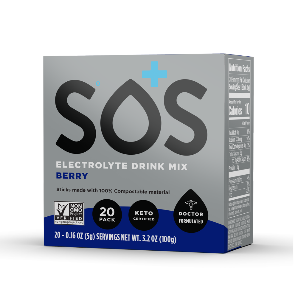 SOS Hydration Electrolyte Powder Sachets 20 Stick Servings Walmart