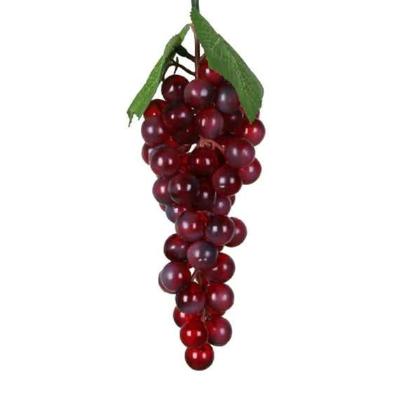 Farfi 1 Bunch Fake Grape Artificial Plastic Lifelike Faux Fruit Home Garden Wall Decor (Purple)