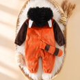thumbnail image 5 of CUZIBR Newborn Halloween Costumes Boy Girl Fuzzy Onesie Animal Romper Jumpsuit Hooded Zip Up Long Sleeve Soft Cosplay Party Clothes,Orange,6-9 Months, 5 of 8