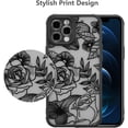 thumbnail image 3 of for iPhone 12 Pro Max Case, Floral Rose Cute Phone Case for Women Girls Aesthetic Pattern Print Slim TPU Bumper Case Shockproof Protective Case for iPhone 12 Pro Max 6.7 Inch, Black, 3 of 13