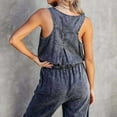 thumbnail image 4 of Aloohaidyvio High Roller Denim Jumpsuits for Women Casual Sleeveless Loose Baggy Overalls Jeans Pants Jumpers with Pockets Black L, 4 of 6