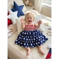 thumbnail image 4 of BemeyourBBs Toddler Baby Girl 4th of July Dress Outfit Little Baby Girl Patriot Independence Day Clothes Summer Smocked Dress Sleeveless Bow Shoulder Red White Blue Stars Stripes Party Holiday Dress, 4 of 9