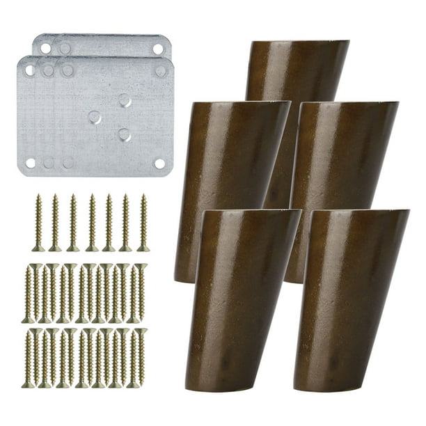4" Wood Furniture Leg Chair Bench Feet Leg Replacement Adjuster Set of