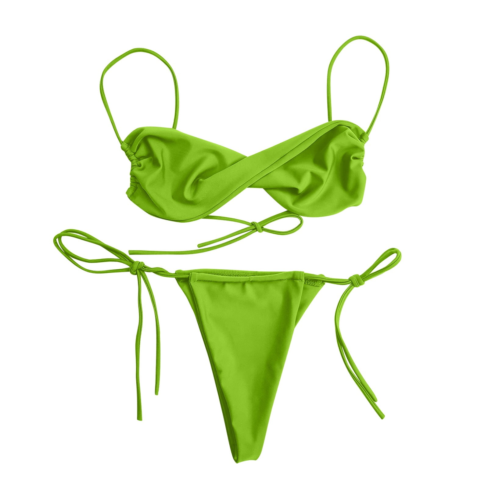 ForestYashe Bikinis For Womens Swimsuits Color Cross Tie Split Bikini