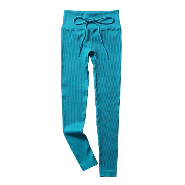 Minnieouse Mallas acanaladas sin costuras para mujer, ropa deportiva estirable para Fitness, pantalones Push Up para mujer, entrenamiento a rayas Prendas para la parte inferior del cuerpo Verde L