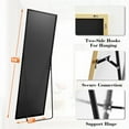 thumbnail image 2 of Gianna 56"x21" High-Quality Full Length Mirror, Aluminum Alloy Frame Ensures Stability, Standing Design for Bedroom, Gold, 2 of 5